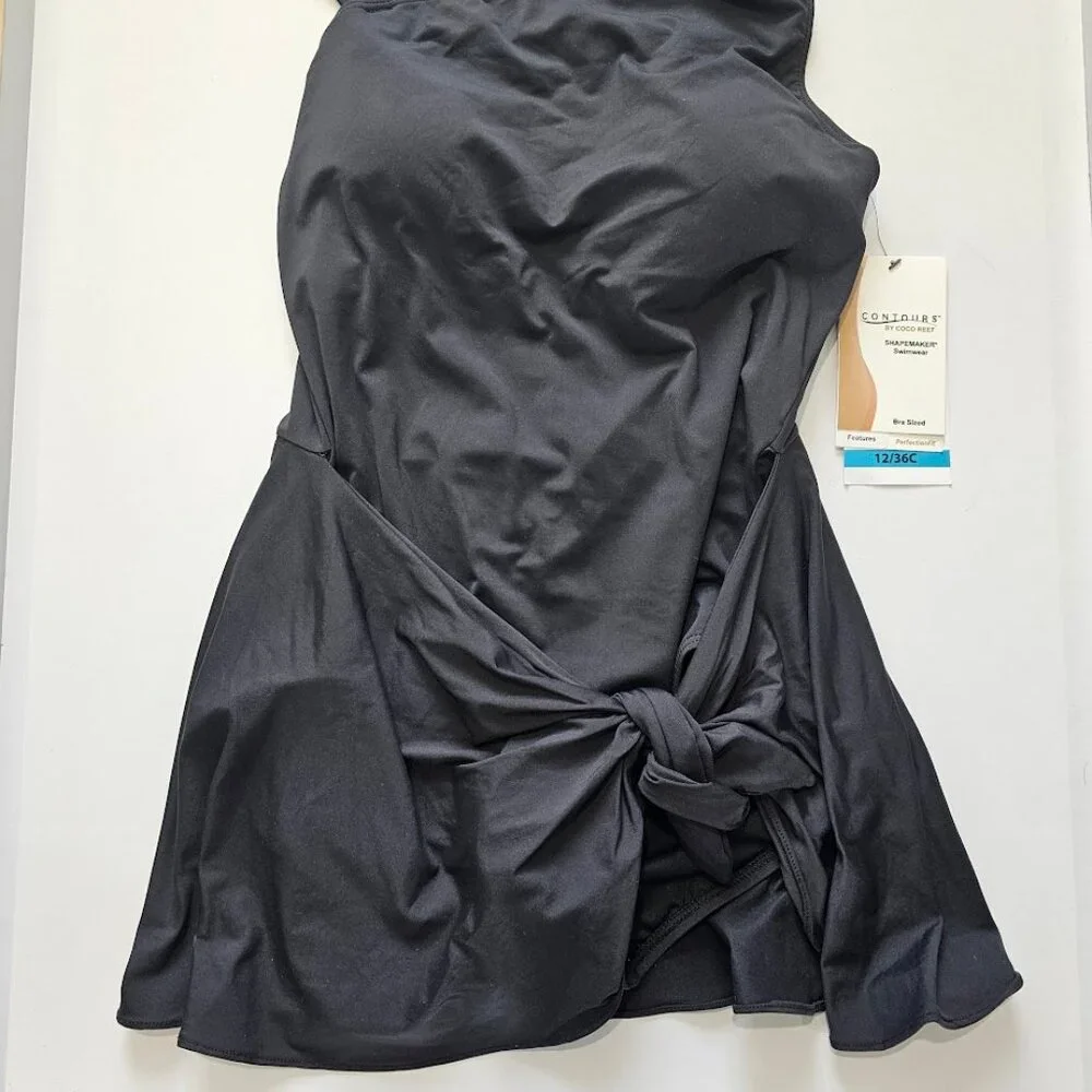 Coco Reef Rosaline One-Shoulder Tummy-Control Sarong Swim Dress - Picture 7 of 13